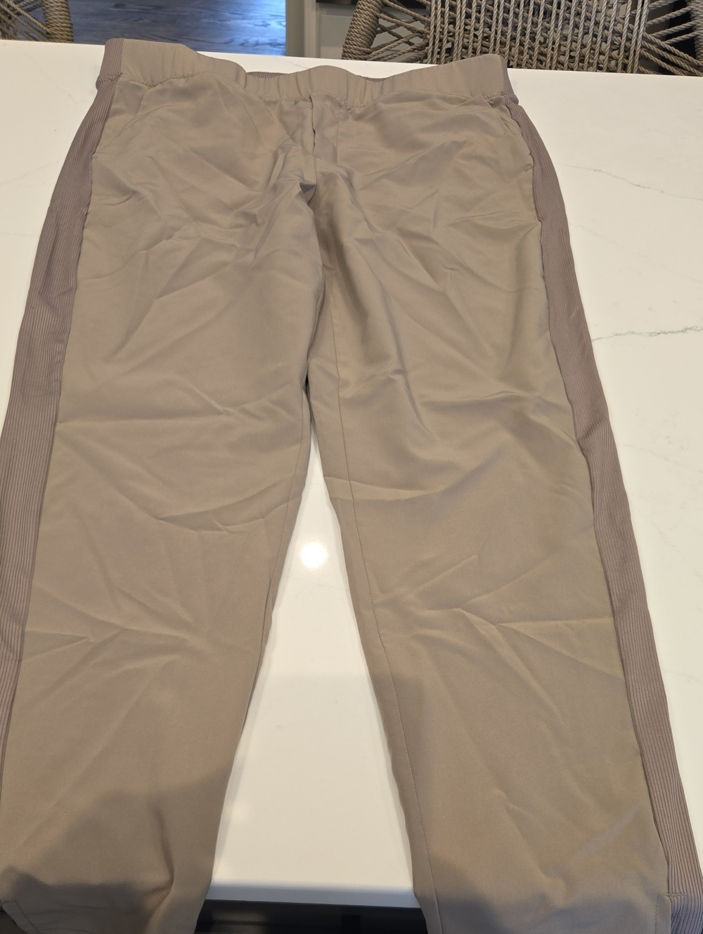 RBX Women's Taupe Side-Stripe Joggers